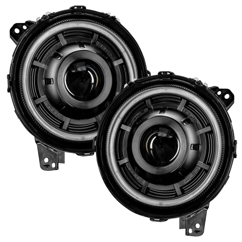 5839-504 – ORACLE LIGHT Headlight Assembly, LED Bulb Projector Beam White Halo 36 Watts 4800 Lumens Black Housing DOT...